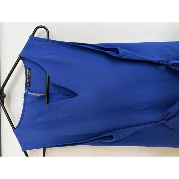 Shein Sleeveless Blue Dress with Waist Tie - Picture 2 of 3